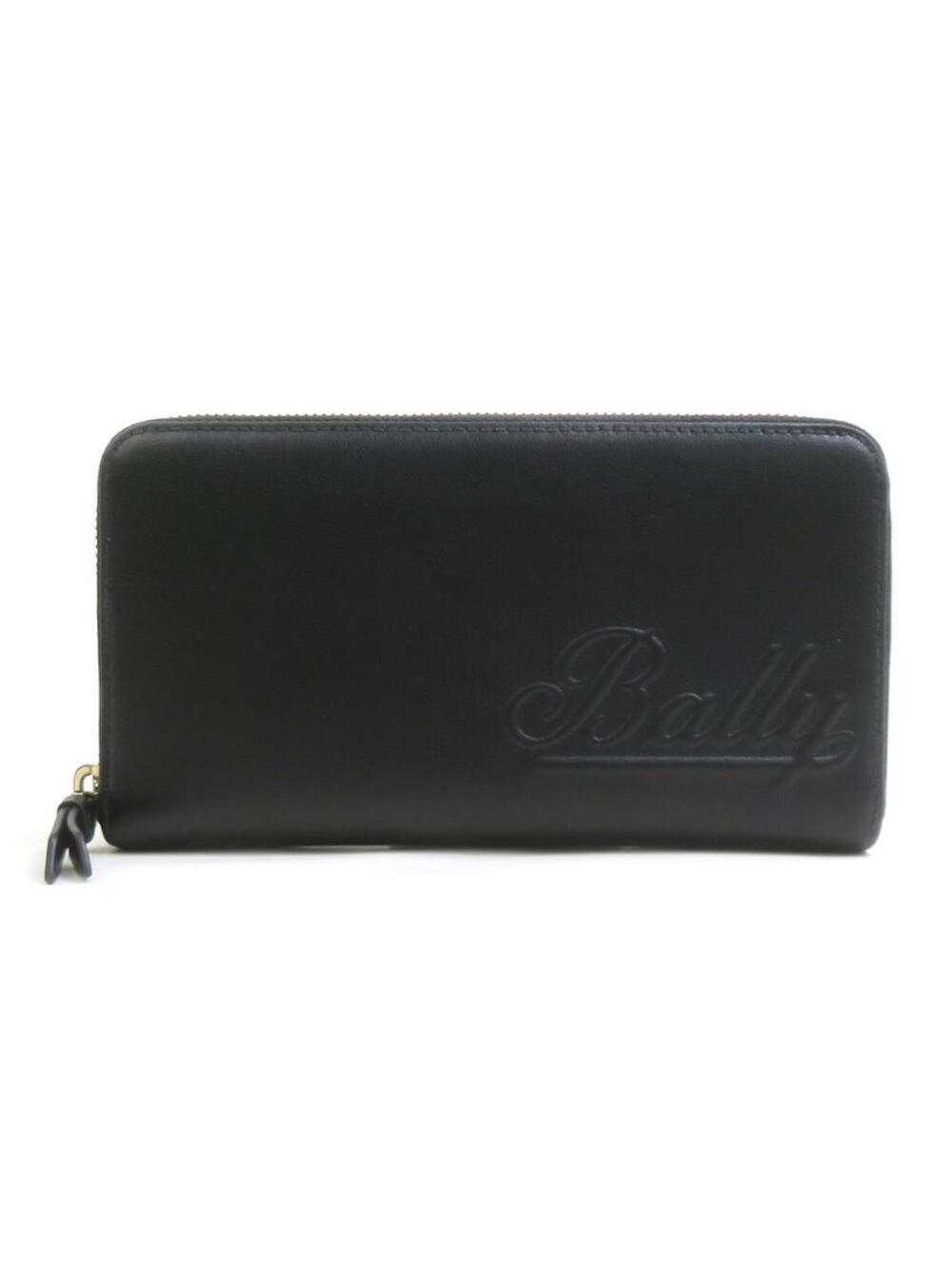 Auth Bally Zip Around Long Wallet Black #371797B16B
